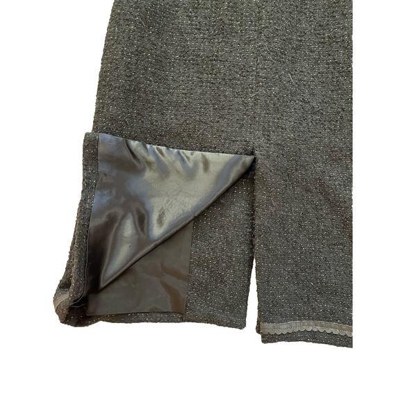 Betsey Johnson New York Black & Gild Shimmer Duster Coat, faux fur lapel size‎ S - Picture 6 of 13